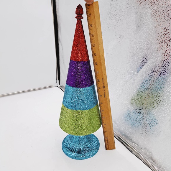 NWT Glitter Rainbow Metal Christmas Tree - Picture 8 of 11